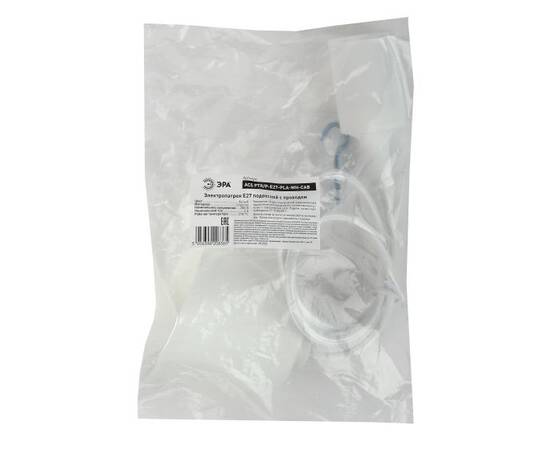Патрон ЭРА Е27 с подвесом пластиковый PTR/P-E27-PLA-WH-CAB Б0048038, изображение 4