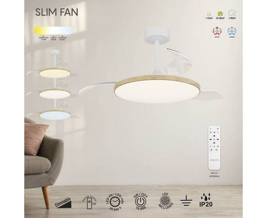 Люстра-вентилятор Mantra Slim Fan 9007, изображение 7