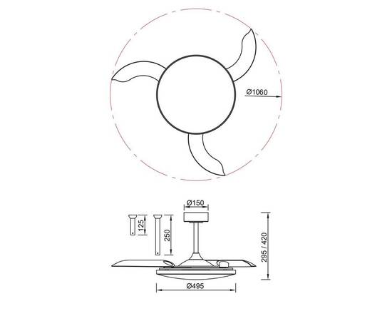 Люстра-вентилятор Mantra Slim Fan 9007, изображение 8