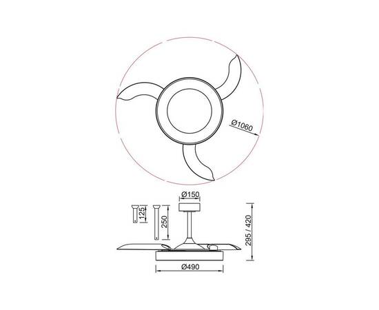 Люстра-вентилятор Mantra Niseko Fan 9063, изображение 4