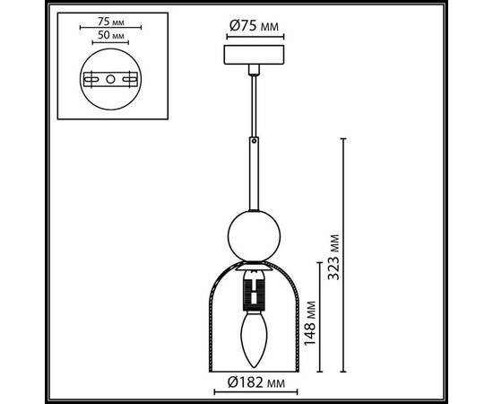 Подвесной светильник Odeon Light Midcent Lolla 4359/1B, изображение 2