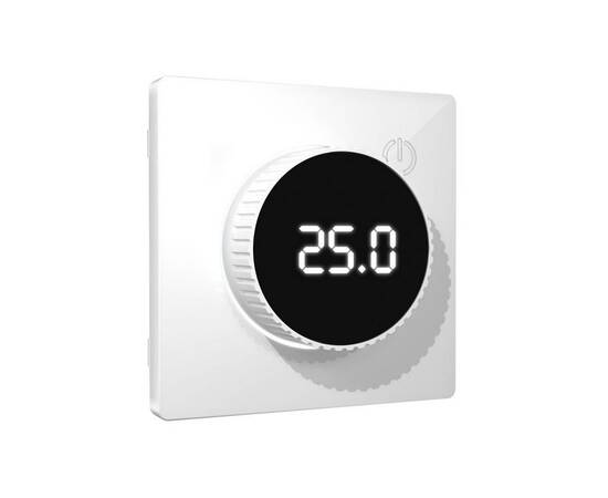 Лицевая панель Alfa (Белый глянец) для терморегулятора теплого пола с цифровым дисплеем Quant Ambrel, изображение 3