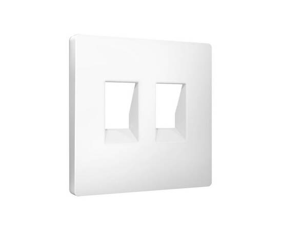 Лицевая панель Alfa (Белый матовый) для компьютерной/телефонной двойной розетки RJ-45/RJ-11 Quant Am, изображение 2