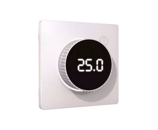 Лицевая панель Alfa (Жемчуг) для терморегулятора теплого пола с цифровым дисплеем Quant Ambrella Vol, изображение 2