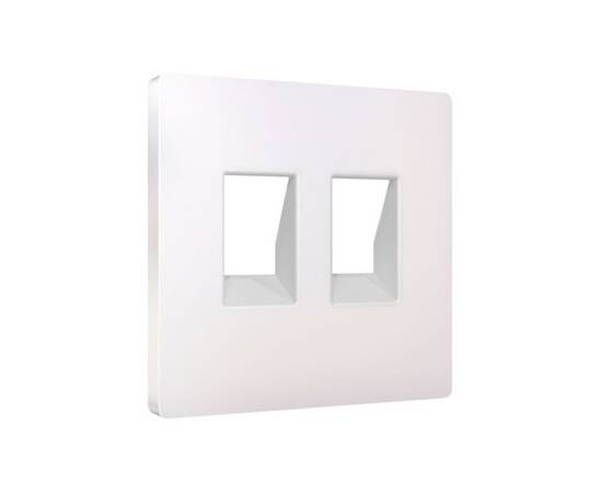 Лицевая панель Alfa (Жемчуг) для компьютерной/телефонной двойной розетки RJ-45/RJ-11 Quant Ambrella, изображение 2