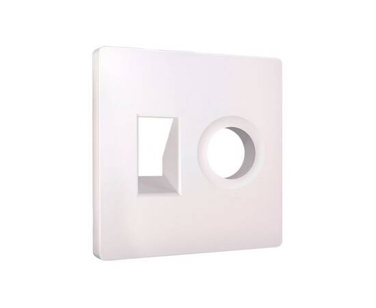 Лицевая панель Alfa (Жемчуг) для компьютерной/телефонной + TV розетки RJ-45/RJ-11 Quant Ambrella Vol, изображение 2