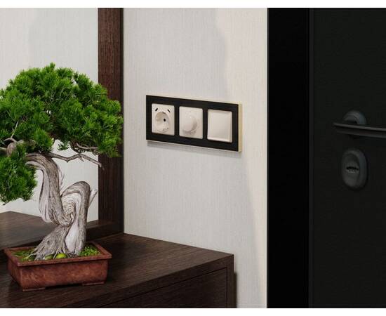 Лицевая панель Alfa (Бежевый глянец) для терморегулятора теплого пола Quant Ambrella Volt AP3057