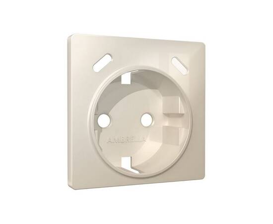 Лицевая панель Alfa (Бежевый глянец) для электрической розетки с/з со шторками 2USB C+C Quant Ambrel, изображение 2