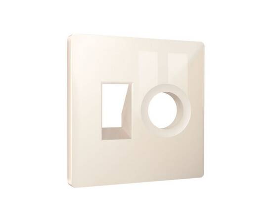 Лицевая панель Alfa (Бежевый глянец) для компьютерной/телефонной + TV розетки RJ-45/RJ-11 Quant Ambr, изображение 2