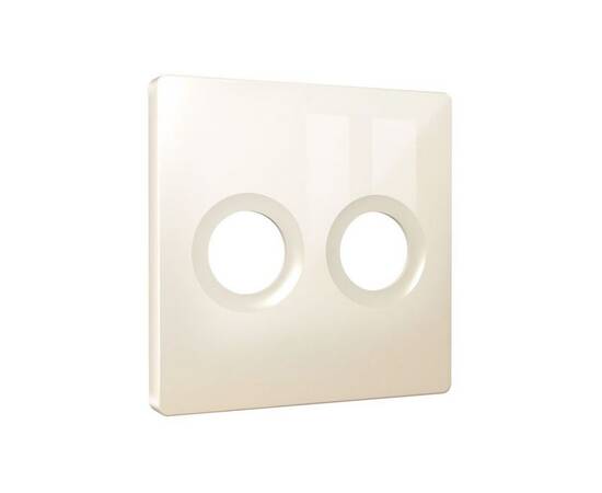 Лицевая панель Alfa (Бежевый глянец) для TV двойной розетки Quant Ambrella Volt AP3133, изображение 2