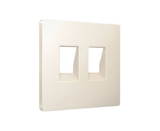 Лицевая панель Alfa (Бежевый матовый) для компьютерной/телефонной двойной розетки RJ-45/RJ-11 Quant, изображение 3