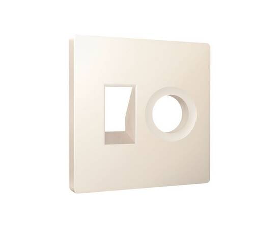 Лицевая панель Alfa (Бежевый матовый) для компьютерной/телефонной + TV розетки RJ-45/RJ-11 Quant Amb, изображение 3