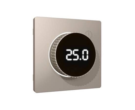 Лицевая панель Alfa (Серо-бежевый матовый) для терморегулятора теплого пола с цифровым дисплеем Quan, изображение 2