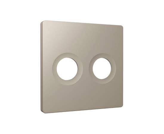 Лицевая панель Alfa (Серо-бежевый матовый) для TV двойной розетки Quant Ambrella Volt AP3733, изображение 2
