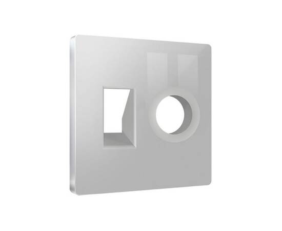 Лицевая панель Alfa (Серебро глянец) для компьютерной/телефонной + TV розетки RJ-45/RJ-11 Quant Ambr, изображение 3