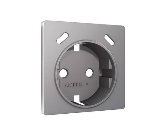Лицевая панель Alfa (Сталь матовый) для электрической розетки с/з со шторками 2USB C+C Quant Ambrell, изображение 2