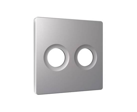 Лицевая панель Alfa (Сталь матовый) для TV двойной розетки Quant Ambrella Volt AP5133, изображение 2