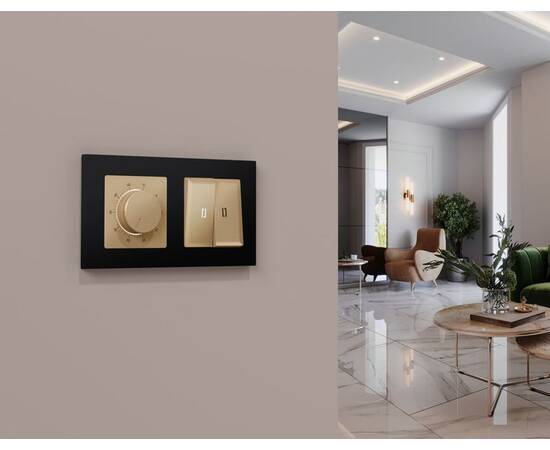 Лицевая панель Alfa (Шампань) для терморегулятора теплого пола Quant Ambrella Volt AP6057