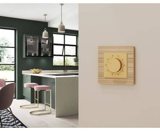 Лицевая панель Alfa (Шампань) для терморегулятора теплого пола Quant Ambrella Volt AP6057, изображение 2