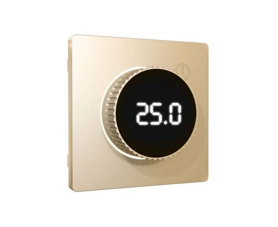 Лицевая панель Alfa (Шампань) для терморегулятора теплого пола с цифровым дисплеем Quant Ambrella Vo, изображение 3