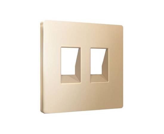 Лицевая панель Alfa (Шампань) для компьютерной/телефонной двойной розетки RJ-45/RJ-11 Quant Ambrella, изображение 2