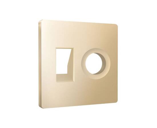 Лицевая панель Alfa (Шампань) для компьютерной/телефонной + TV розетки RJ-45/RJ-11 Quant Ambrella Vo, изображение 2