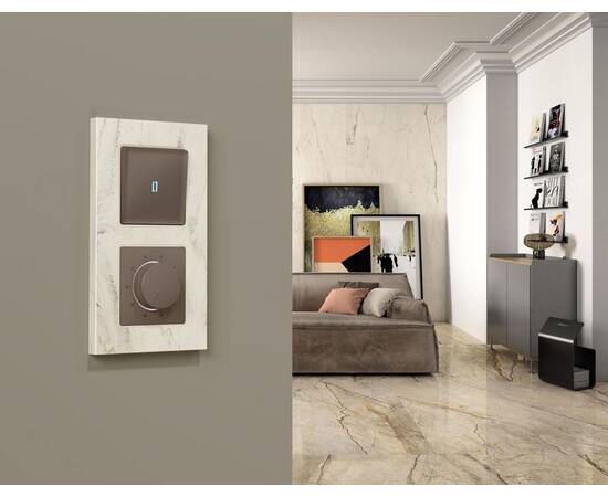 Лицевая панель Alfa (Темная бронза матовый) для терморегулятора теплого пола Quant Ambrella Volt AP6