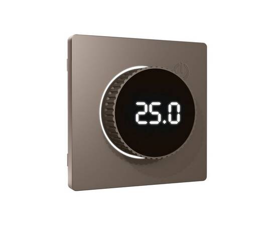 Лицевая панель Alfa (Темная бронза матовый) для терморегулятора теплого пола с цифровым дисплеем Qua, изображение 2
