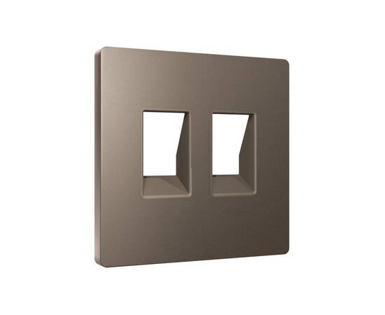 Лицевая панель Alfa (Темная бронза матовый) для компьютерной/телефонной двойной розетки RJ-45/RJ-11, изображение 2