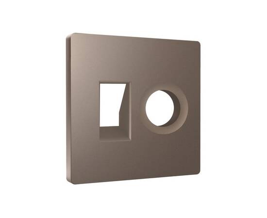 Лицевая панель Alfa (Темная бронза матовый) для компьютерной/телефонной + TV розетки RJ-45/RJ-11 Qua, изображение 2