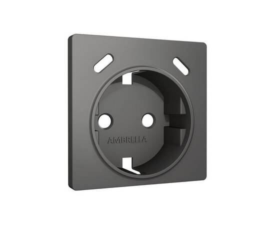 Лицевая панель Alfa (Антрацит серый) для электрической розетки с/з со шторками 2USB C+C Quant Ambrel, изображение 2