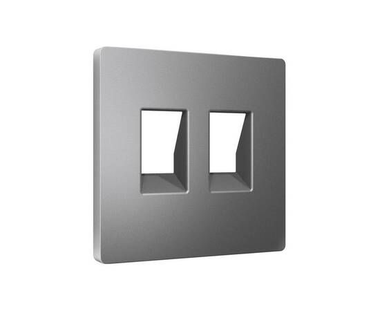 Лицевая панель Alfa (Антрацит серый) для компьютерной/телефонной двойной розетки RJ-45/RJ-11 Quant A, изображение 2