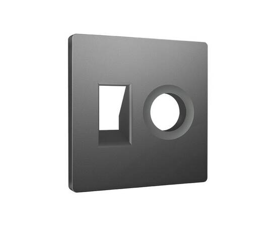 Лицевая панель Alfa (Антрацит серый) для компьютерной/телефонной + TV розетки RJ-45/RJ-11 Quant Ambr, изображение 2