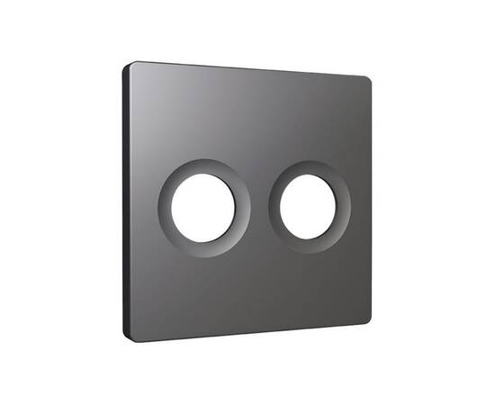 Лицевая панель Alfa (Антрацит серый) для TV двойной розетки Quant Ambrella Volt AP6633, изображение 2
