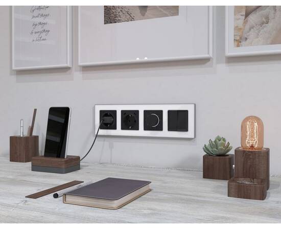 Лицевая панель Alfa (Черный матовый) для терморегулятора теплого пола Quant Ambrella Volt AP8057