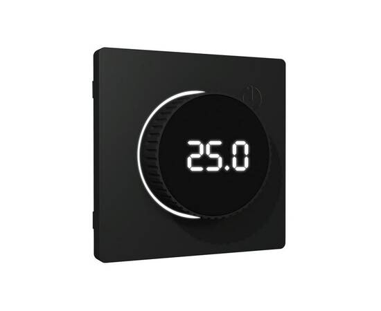 Лицевая панель Alfa (Черный матовый) для терморегулятора теплого пола с цифровым дисплеем Quant Ambr, изображение 2
