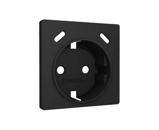 Лицевая панель Alfa (Черный матовый) для электрической розетки с/з со шторками 2USB C+C Quant Ambrel, изображение 2
