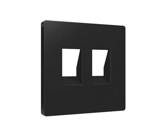 Лицевая панель Alfa (Черный матовый) для компьютерной/телефонной двойной розетки RJ-45/RJ-11 Quant A, изображение 2