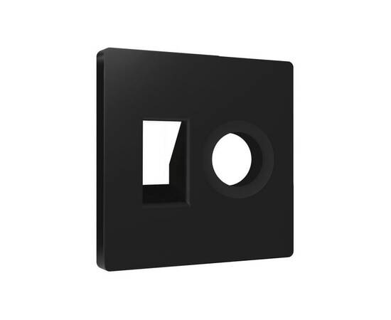 Лицевая панель Alfa (Черный матовый) для компьютерной/телефонной + TV розетки RJ-45/RJ-11 Quant Ambr, изображение 2