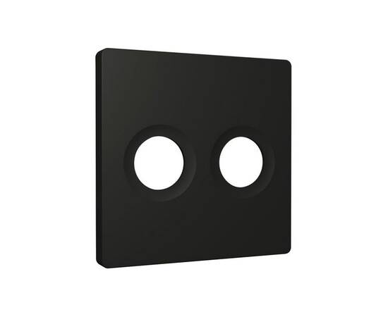 Лицевая панель Alfa (Черный матовый) для TV двойной розетки Quant Ambrella Volt AP8133, изображение 2