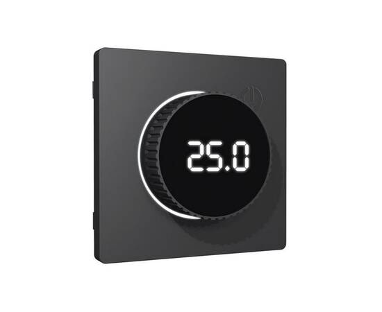 Лицевая панель Alfa (Графит мягкое касание) для терморегулятора теплого пола с цифровым дисплеем Qua, изображение 2