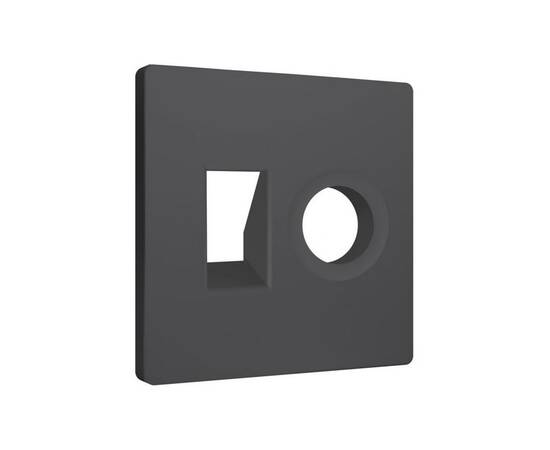 Лицевая панель Alfa (Графит мягкое касание) для компьютерной/телефонной + TV розетки RJ-45/RJ-11 Qua, изображение 2