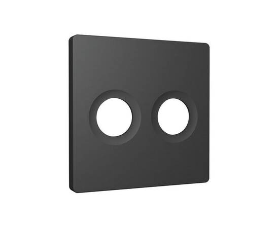Лицевая панель Alfa (Графит мягкое касание) для TV двойной розетки Quant Ambrella Volt AP9133, изображение 2