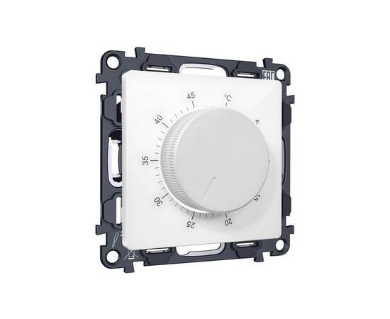 Комплект механизма терморегулятора с датчиком для теплого пола с подсветкой 16A-250V Alfa Белый глян, изображение 3