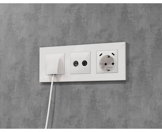 Комплект механизма электрической розетки 2USB С+C 20W с/з на винтовых зажимах 16A-250V Alfa Белый гл, изображение 2