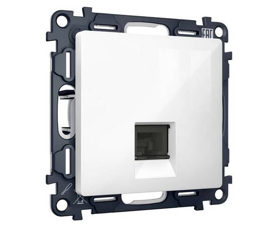 Комплект механизма компьютерной розетки RJ-45 экранированной с автоматической защитной шторкой Alfa, изображение 5