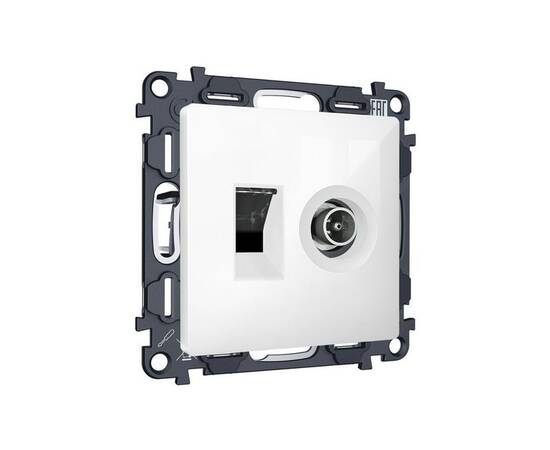 Комплект механизма розетки компьютерной + TV оконечной RJ-45 с автоматической защитной шторкой Alfa, изображение 3