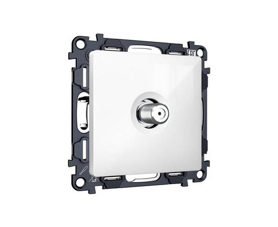 Комплект механизма TV розетки SAT 5-2400MHz 3.5dB Alfa Белый глянец Quant Ambrella Volt MA113050 (AP, изображение 3