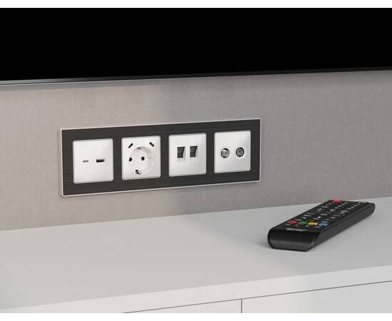 Комплект механизма розетки TV оконечной + SAT 5-862MHz 3.5dB/950-2150MHz 3.5dB Alfa Белый глянец Qua, изображение 2