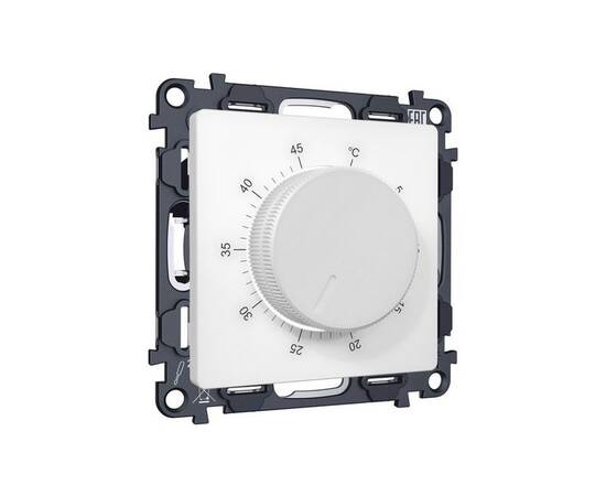 Комплект механизма терморегулятора с датчиком для теплого пола с подсветкой 16A-250V Alfa Белый мато, изображение 3